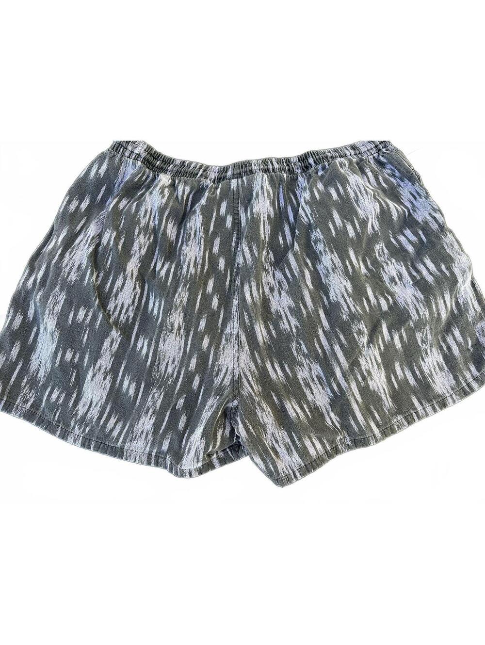 Vintage Ocean Blue Ikat Shorts Large